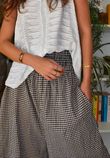 Arbi Gingham Shirring Bandeau Jumpsuit Hazelnut
